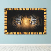 虎の壁画の目 キャンバスプリント (インサイチュ (ウッドフロア))
