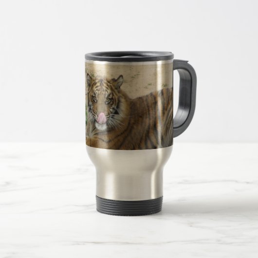 虎の子のステンレス製のタンブラー トラベルマグ (正面右)