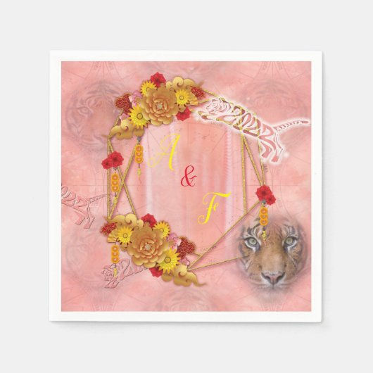 虎の年 スタンダードカクテルナプキン (正面)