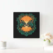 虎の戦い スクエア壁時計 (ホーム)