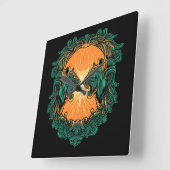 虎の戦い スクエア壁時計 (傾斜)