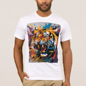 虎の攻撃 Tシャツ (正面)