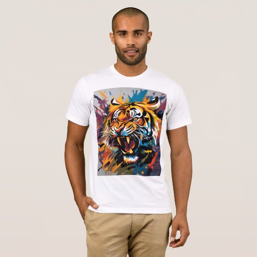 虎の攻撃 Tシャツ (正面フル)