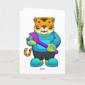 虎の整備士がレンチを持って カード (裏面)