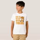 虎の方が生き生きとしている – 動物園の動物 Tシャツ (正面フル)