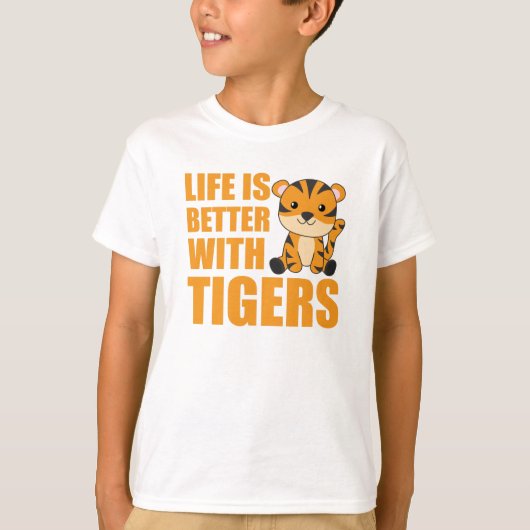 虎の方が生き生きとしている – 動物園の動物 Tシャツ (正面)