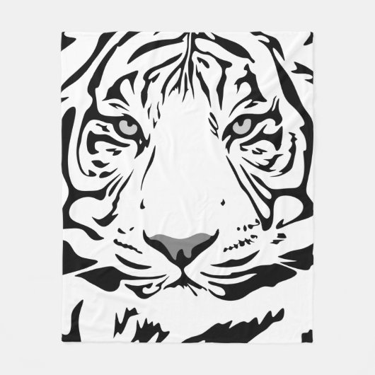 虎の柄の動物デザイン フリースブランケット (正面)