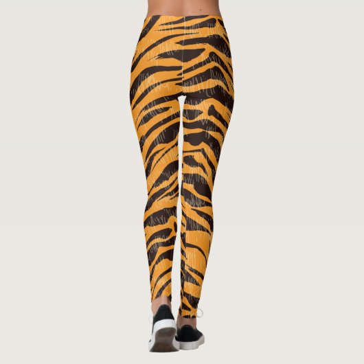 虎の毛皮、虎の皮、動物の皮の模様 レギンス (裏面)