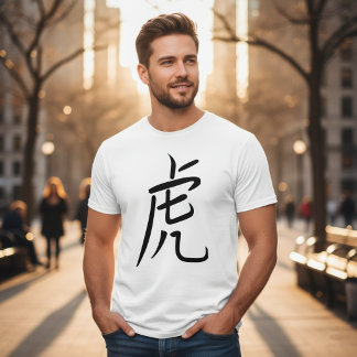 虎の漢字のトラTシャツ Tシャツ