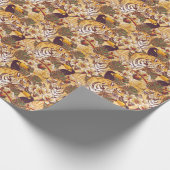 虎の熱帯花柄 ラッピングペーパー (角)