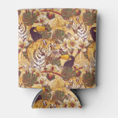 虎の熱帯花柄 缶クーラー (正面)