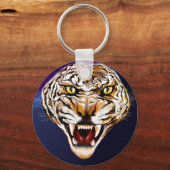 虎の燃える明るいポスター キーホルダー (正面)