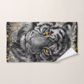 虎の目 | Tigerカラフルスケッチ |濃い バスタオルセット (ハンドタオル)