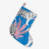 虎の縫い目の無い模様，野生動物の背景，トレン スモールクリスマスストッキング (正面 (吊り時))