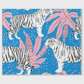 虎の縫い目の無い模様，野生動物の背景，トレン ラッピングペーパー (フラット)