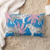 虎の縫い目の無い模様，野生動物の背景，トレン ランバークッション (ブランケット)