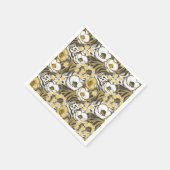 虎の背に黄色い白い花 スタンダードカクテルナプキン (角)