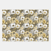 虎の背に黄色い白い花 ラッピングペーパーシート (正面)