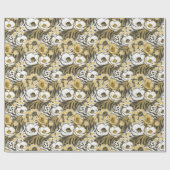 虎の背に黄色い白い花 ラッピングペーパー (フラット)