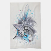 虎の落書きデザイン キッチンタオル (縦)