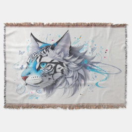 虎の落書きデザイン スローブランケット