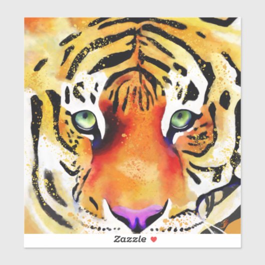 虎の視線を捉える シール (シート)