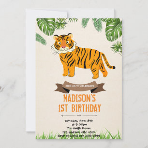 虎の誕生日シャワーの招待状 シーズンカード