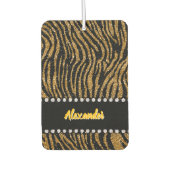 虎の輝くインスパイアアニマルプリントの背景 カーエアーフレッシュナー (正面)