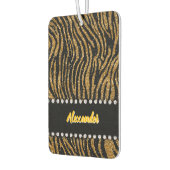 虎の輝くインスパイアアニマルプリントの背景 カーエアーフレッシュナー (左)