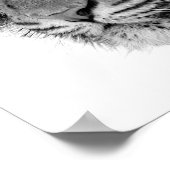 虎の野生のジャングル動物の写真の白黒 ポスター (角)