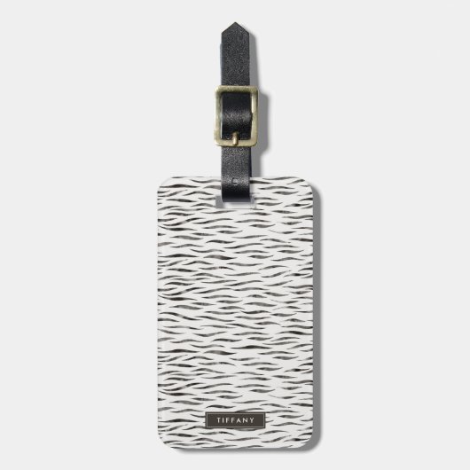 虎の野生動物の皮膚パターン ラゲッジタグ (正面縦)