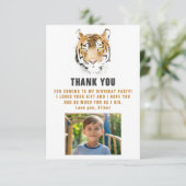 虎の頭の水彩画の誕生日写真 サンキューカード (スタンド正面)