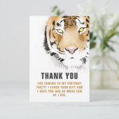虎の頭の水彩画の誕生日 サンキューカード (スタンド正面)