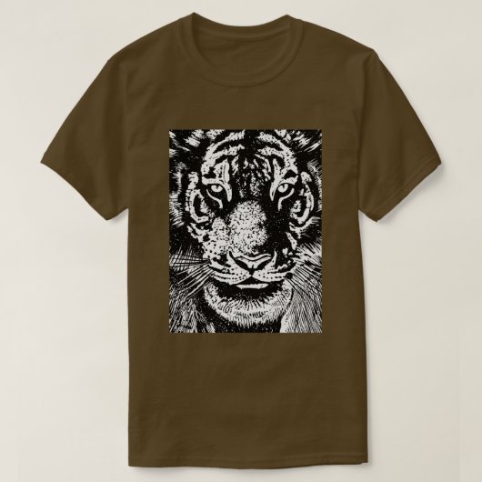 虎の頭を見詰める Tシャツ (デザイン正面)