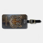 虎の頭左の見パーソナライズされたた ラゲッジタグ (正面横)