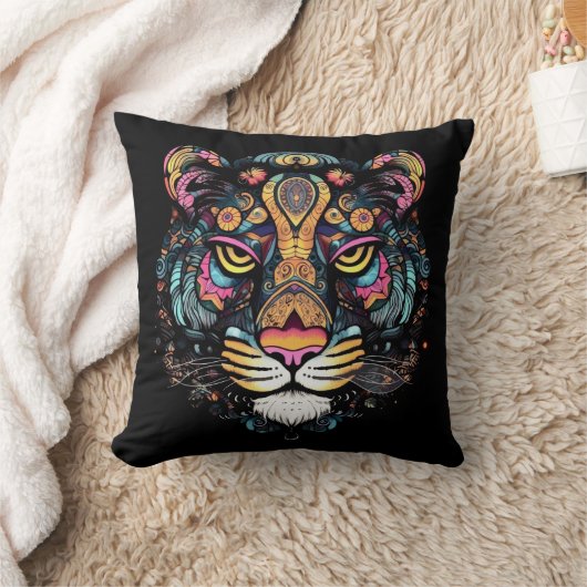 虎の頭 クッション (ブランケット)