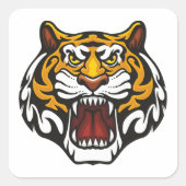 虎の頭 スクエアシール (正面)