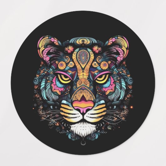 虎の頭 ラベル (デザイン1)