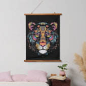 虎の頭 吊り下げ型タペストリー (寝室)
