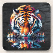 虎の飲料水の反射 コースター (正面)