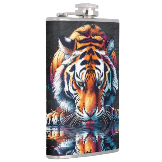 虎の飲料水の反射 フラスク (右)