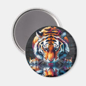 虎の飲料水の反射 マグネット (正面/裏面)