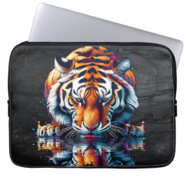 虎の飲料水の反射 ラップトップスリーブ