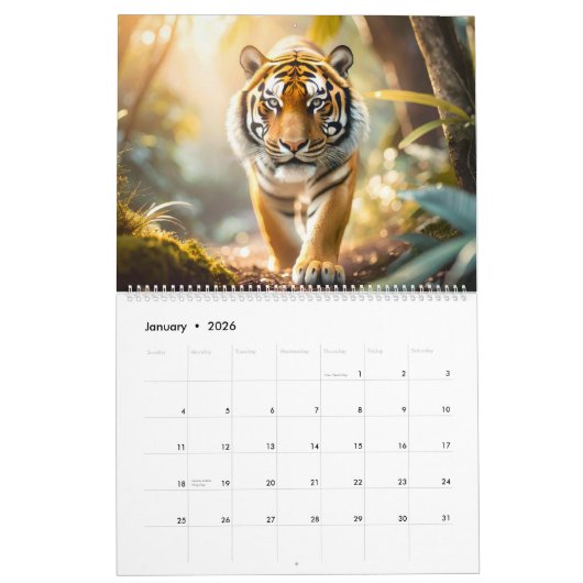虎の魂 カレンダー (1月 2026)