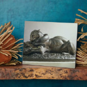 虎はアリゲーターを食い荒らし, 1832 (ブロンズ) フォトプラーク (側面)