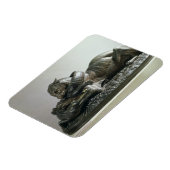 虎はアリゲーターを食い荒らし， 1832 （ブロンズ） マグネット (左側)