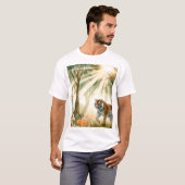 虎は勇壮な目をして立つ Tシャツ (正面フル)