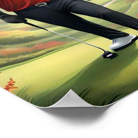 虎は森の中でゴルフをしていた。 ポスター (角)