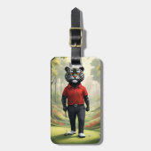 虎は森の中でゴルフをしていた。 ラゲッジタグ (正面縦)