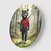 虎は森の中でゴルフをしていた。 ラージ壁時計 (傾斜)